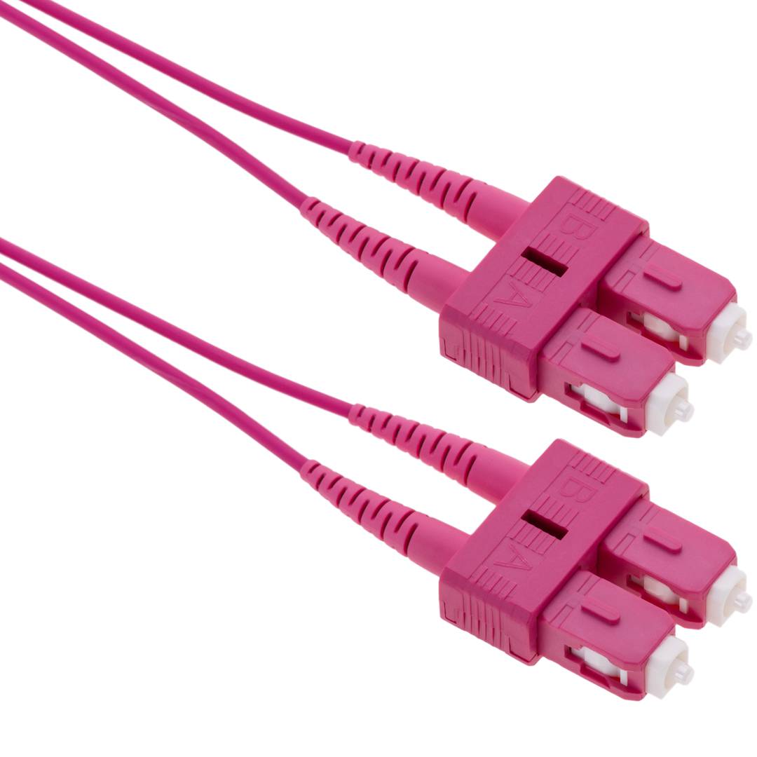 Cable de fibra òptica OM4 multimode MMF dúplex 50µm/125µm SC-SC de 2m