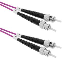 Wielomodowy kabel światłowodowy OM4 MMF dupleks 50 µm / 125 µm ST-ST 50cm