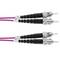 Cable de fibra òptica OM4 multimode MMF dúplex 50µm/125µm ST-ST de 1m