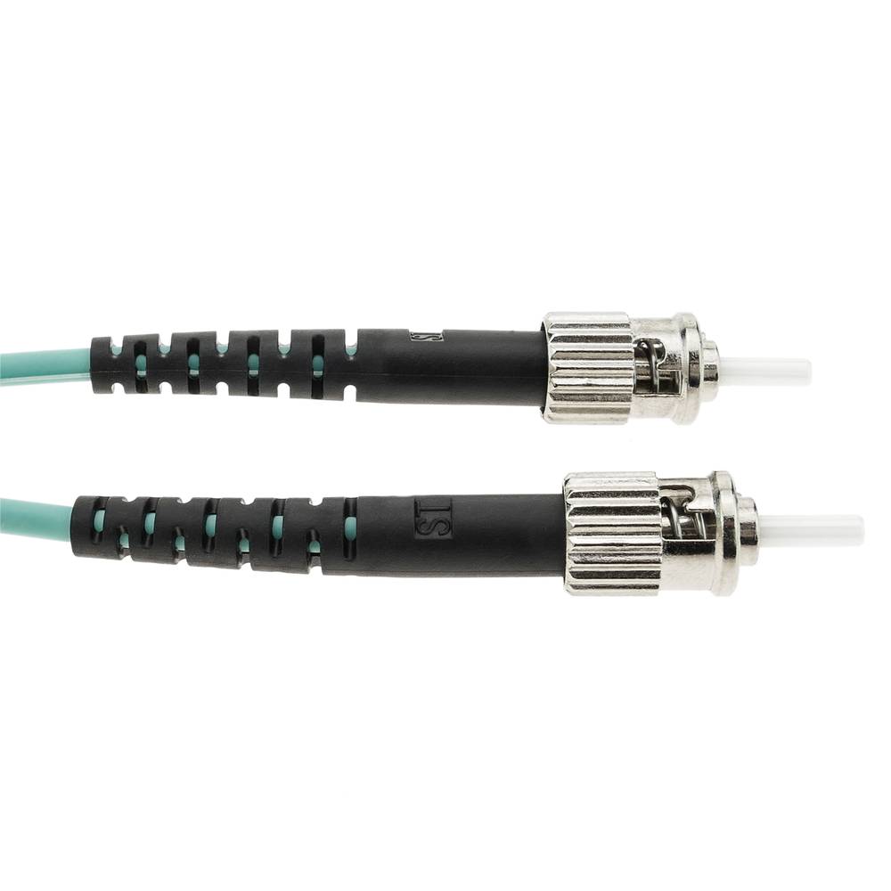 OM4 multimode fiber optic cable MMF duplex 50µm/125µm ST-ST 2m