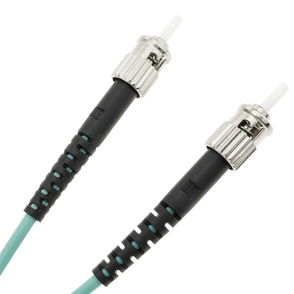 OM4 multimode fiber optic cable MMF duplex 50µm/125µm ST-ST 2m
