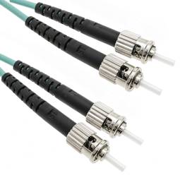 Cable de fibra òptica OM4 multimode MMF dúplex 50µm/125µm ST/UPC-ST/UPC de 5m