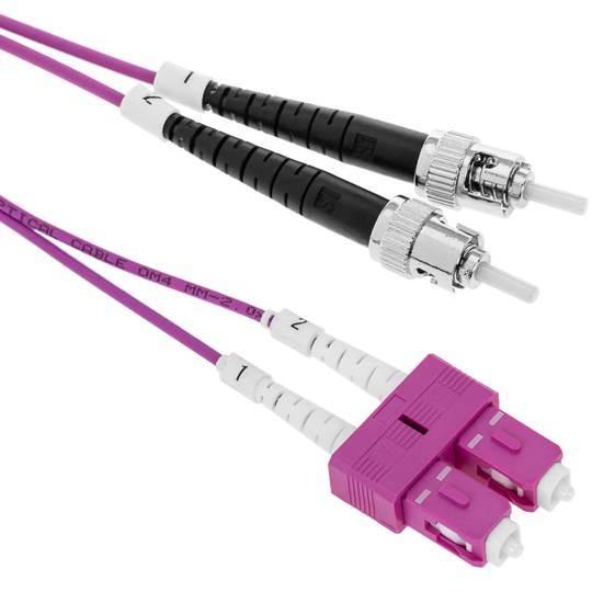 1m ST to SC Multimode (MM) Duplex OM4 fibre optic cable