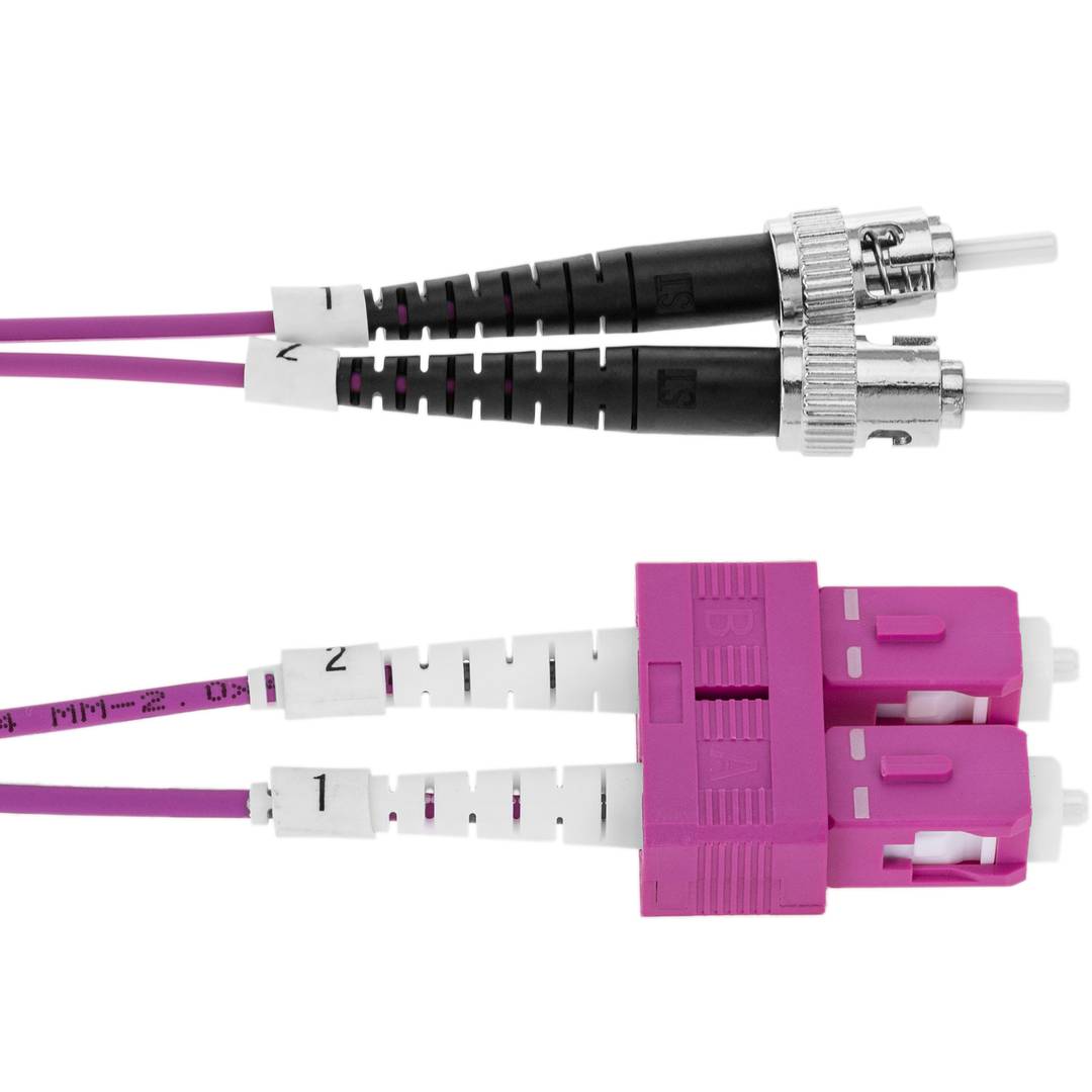 1m ST to SC Multimode (MM) Duplex OM4 fibre optic cable
