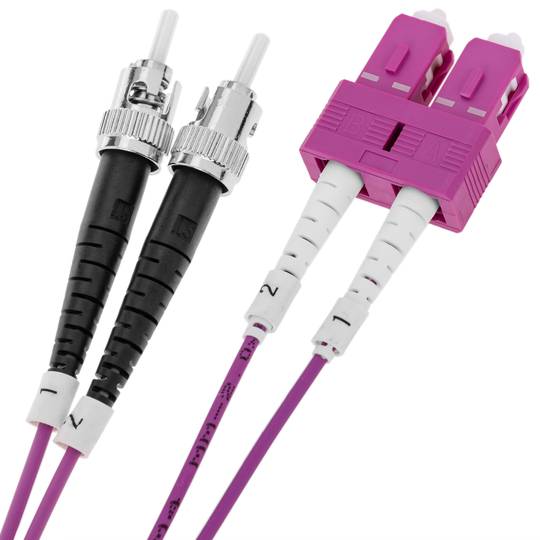 1m ST to SC Multimode (MM) Duplex OM4 fibre optic cable