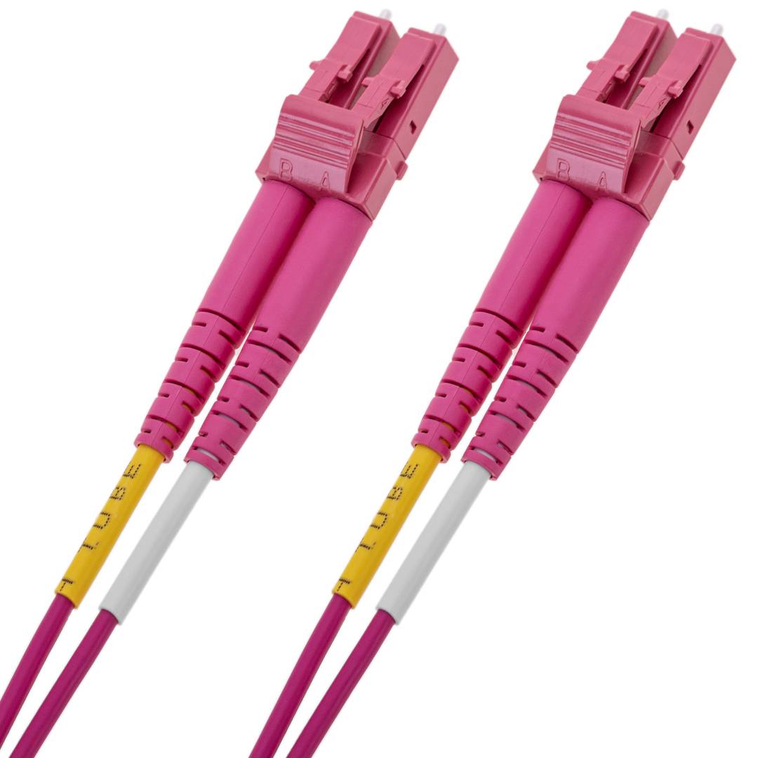 OM4 câble fibre optique multimode MMF duplex 50µm/125µm LC-PC 2m