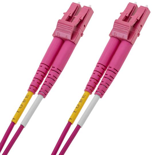 OM4 câble fibre optique multimode MMF duplex 50µm/125µm LC-PC 2m