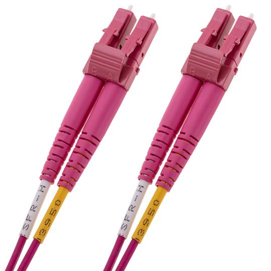Cable de fibra óptica OM4 multimodo MMF duplex 50µm/125µm LC-UPC de 3m