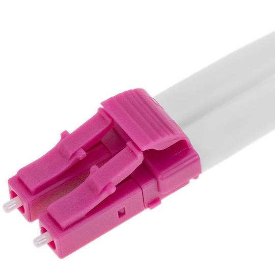 Cable de fibra òptica OM4 multimode MMF dúplex 50µm/125µm LC-ST de 1m