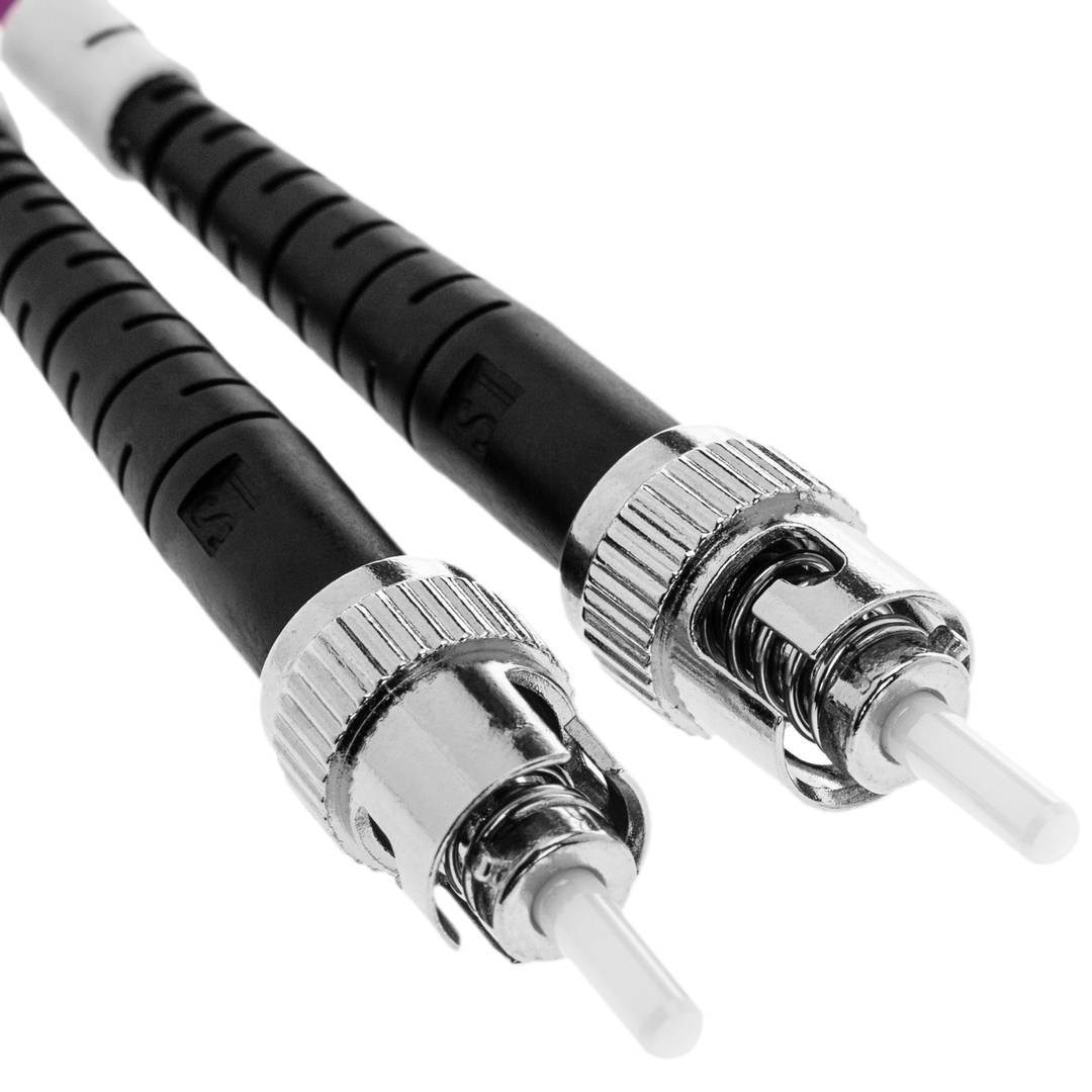 Cable de fibra òptica OM4 multimode MMF dúplex 50µm/125µm LC-ST de 2m