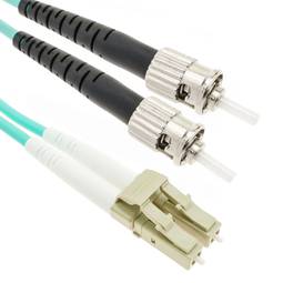 Cable de fibra óptica OM4 multimodo MMF duplex 50µm/125µm LC-ST de 10m