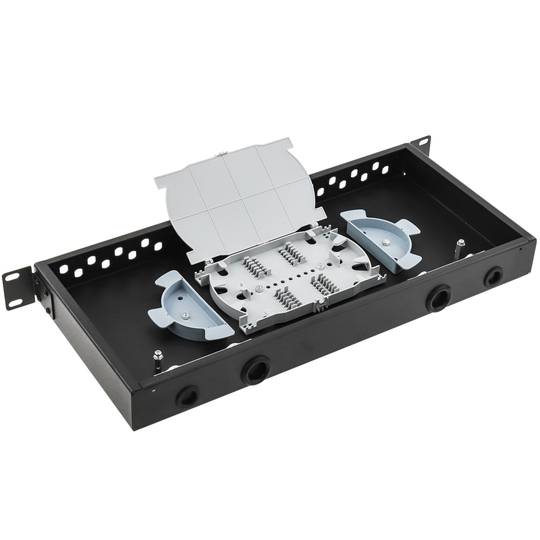 24 ST Zwart 1U glasvezel patchpaneel