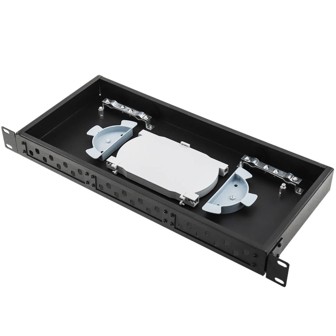 24 ST Zwart 1U glasvezel patchpaneel