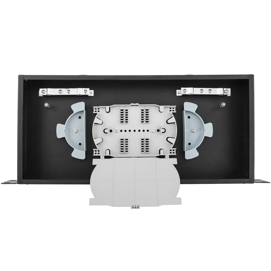 24 ST Zwart 1U glasvezel patchpaneel