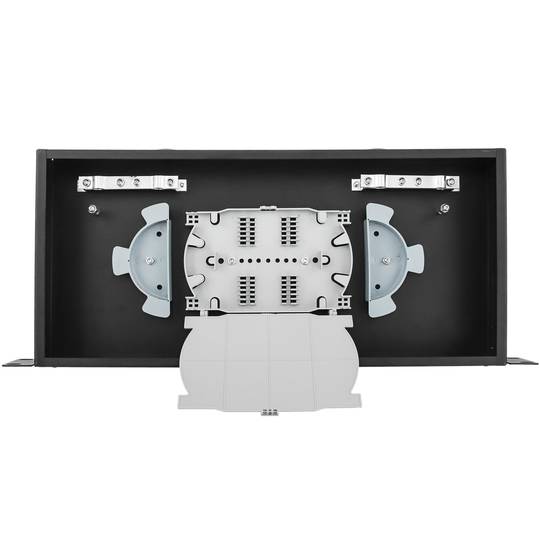 24 ST Zwart 1U glasvezel patchpaneel