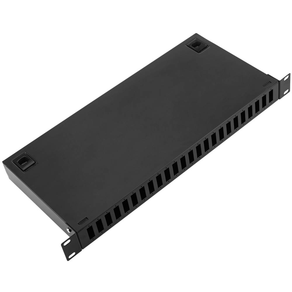 Patch Panel de fibra óptica 1U negro de 24 SC duplex