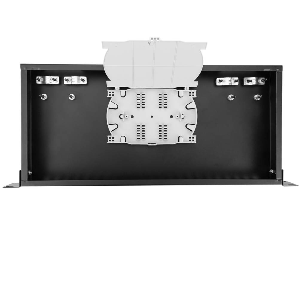 Patch Panel de fibra óptica 1U negro de 24 SC duplex