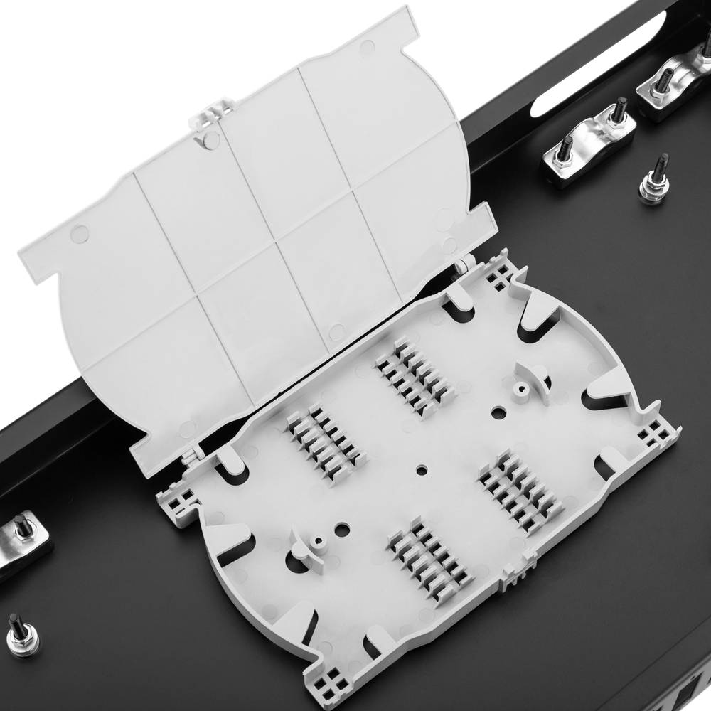 Patch Panel de fibra óptica 1U negro de 24 SC duplex