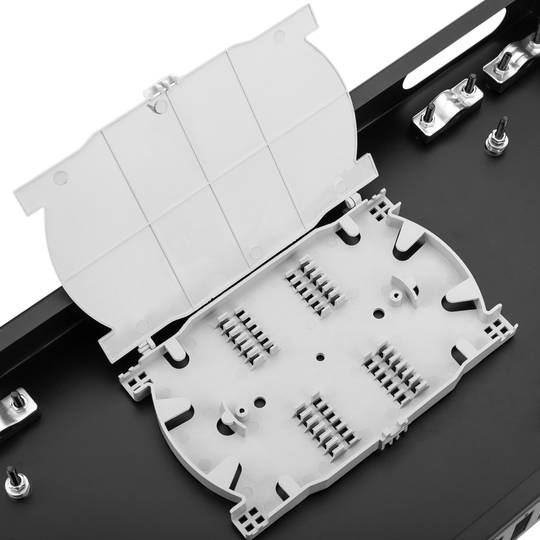 Patch Panel de fibra óptica 1U negro de 24 SC duplex