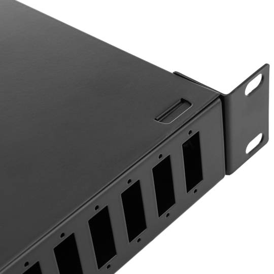 Patch Panel de fibra óptica 1U negro de 24 SC duplex