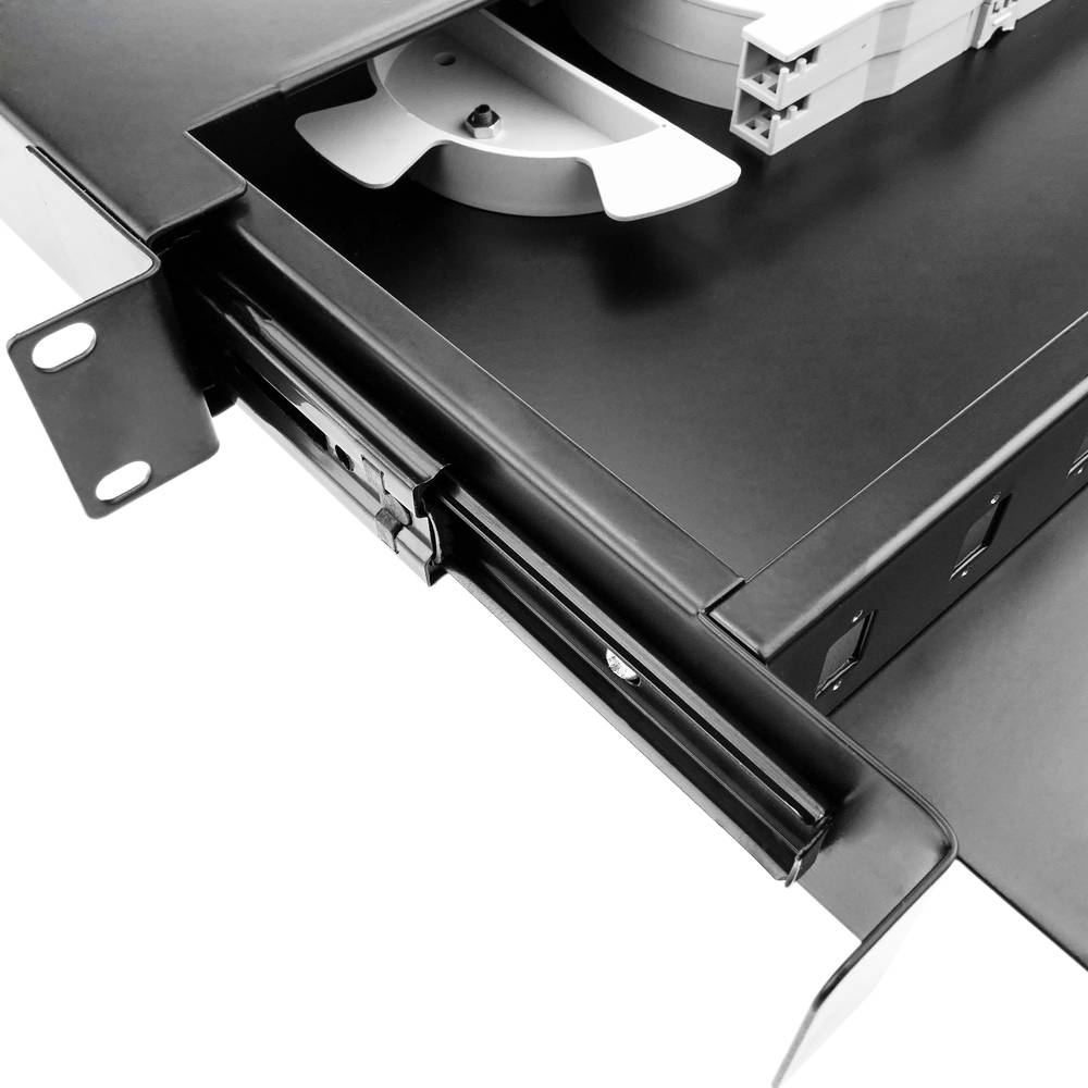 Painel de remendo de 1U preto fibra pull-out 12 SC