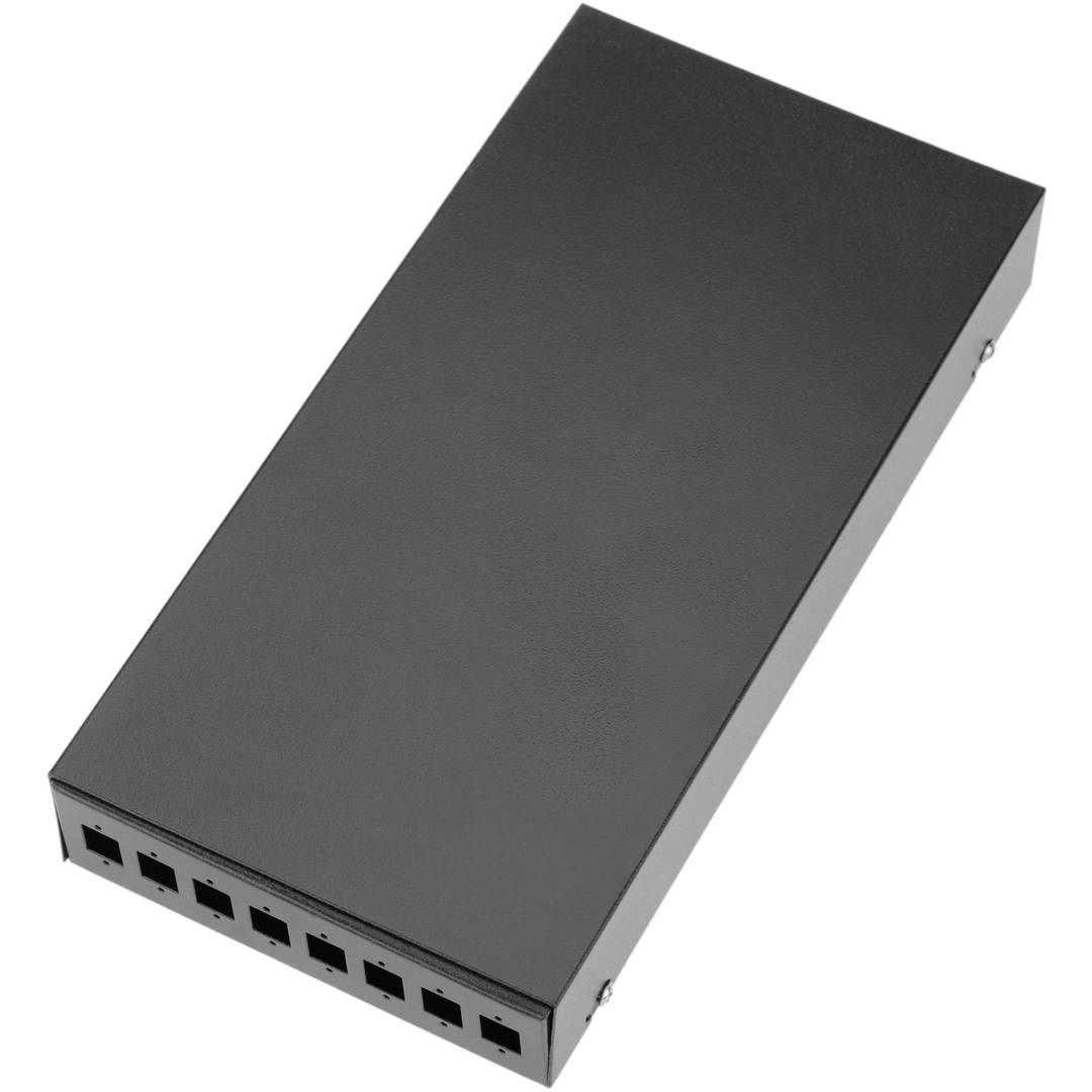 Caixa de terminals de fibra òptica metàl.lica negre de 8 SC