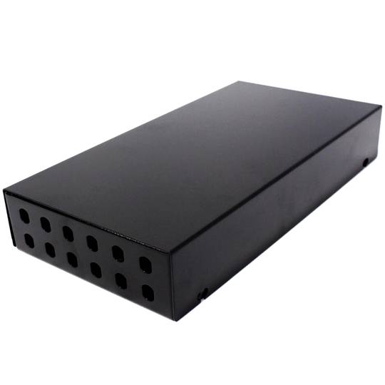 Caja de terminales de fibra óptica metálica negro de 12 ST