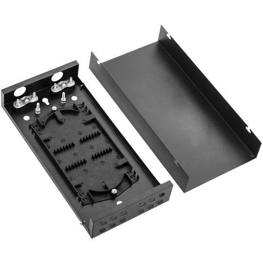 12 FC black metallic fiber optic terminal box