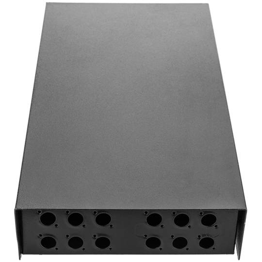 12 FC black metallic fiber optic terminal box