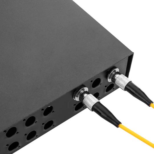 12 FC black metallic fiber optic terminal box