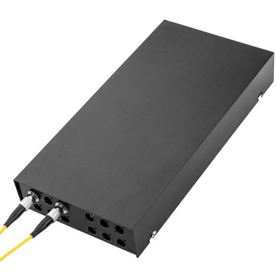 12 FC black metallic fiber optic terminal box