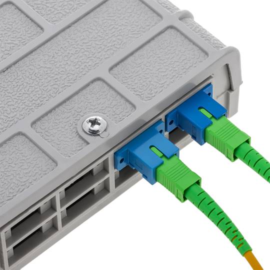 Terminal caixa de fibra óptica de plástico cinza de 8 de SC
