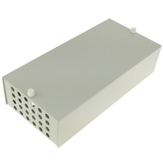 Caixa de terminais de fibra óptica de metal bege para 24 conectores ST