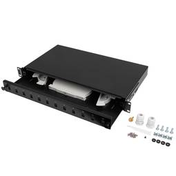 Patch panel para rack 19" 1U 12 SC simplex ou LC duplex