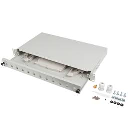 Biały patch panel do racka 19" 1U 12 SC simplex lub LC duplex