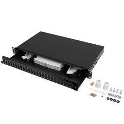 Patch panel para rack 19" 1U 24 SC duplex ou LC quad
