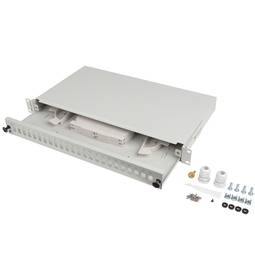 Patch panel branco para rack 19" 1U 24 SC simplex ou LC duplex