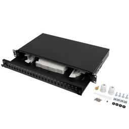 Patch panel para rack 19" 1U 24 SC simplex ou LC duplex