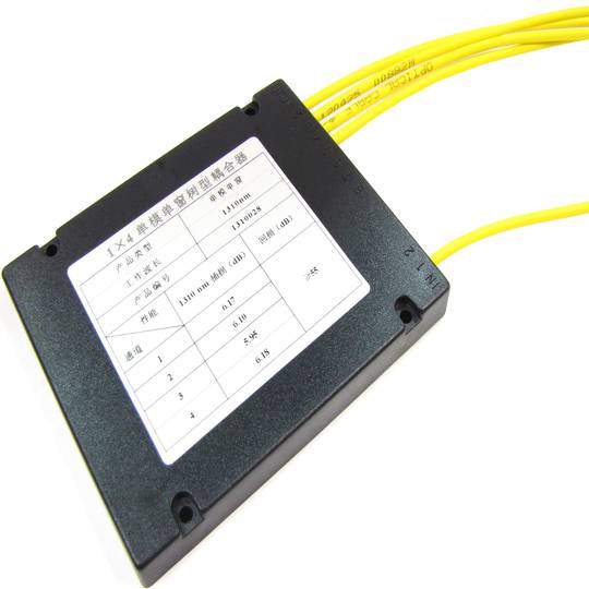 Fibra de sinal separador óptico 1 a 4 com uma janela de 1310