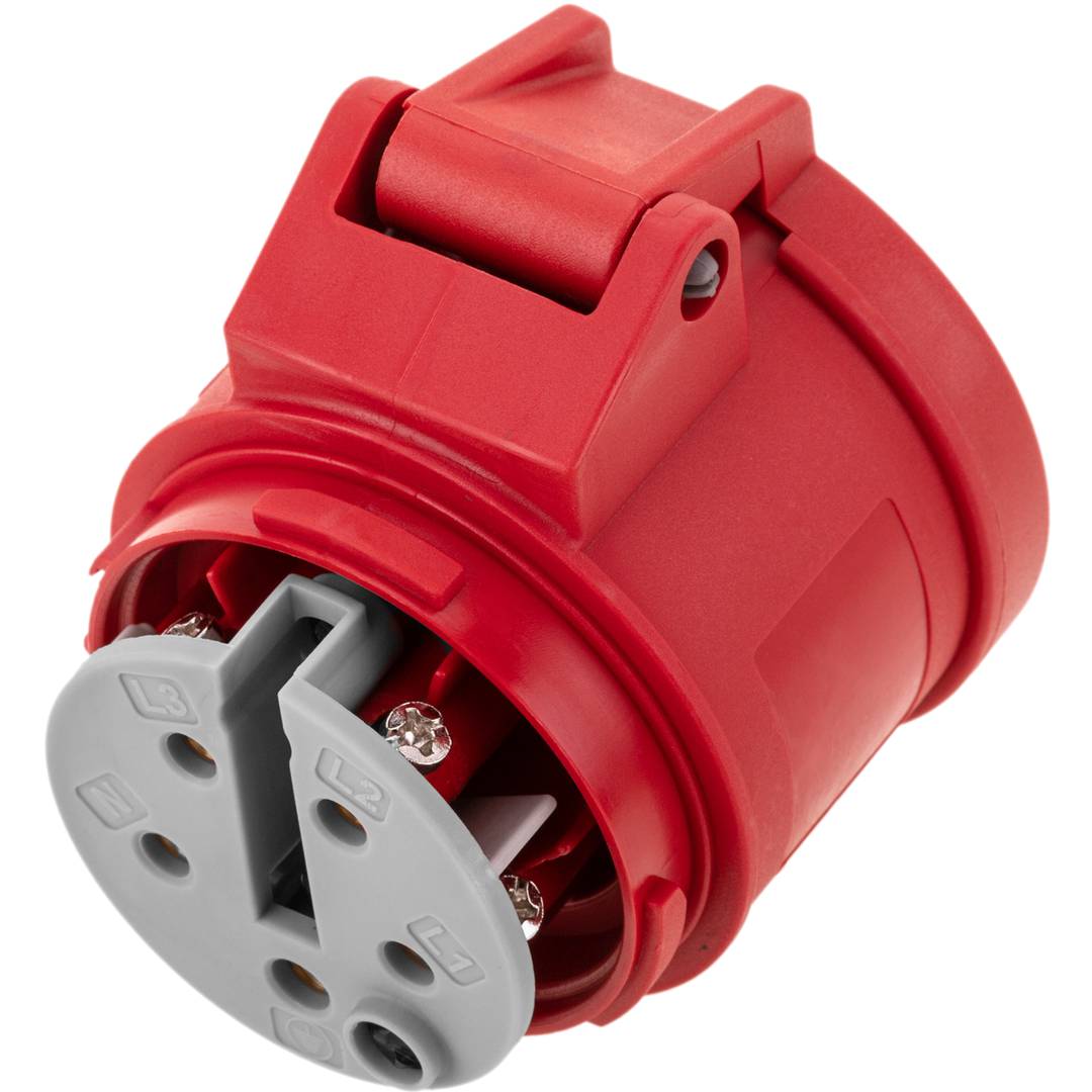 Prise industrielle CEE plug femelle 3P+T+N 32A 380V IP44 IEC-60309 de surface