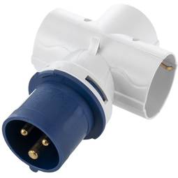 Industrial outlet Adaptor CEE plug male to 3 x Schuko plug female 2P+T 16A 250V IEC-60309