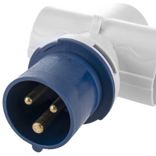 Industrial outlet Adaptor CEE plug male to 3 x Schuko plug female 2P+T 16A 250V IEC-60309
