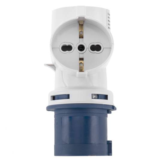 Industrial outlet Adaptor CEE plug male to 3 x Schuko plug female 2P+T 16A 250V IEC-60309