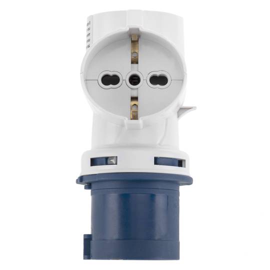 Industrial outlet Adaptor CEE plug male to 3 x Schuko plug female 2P+T 16A 250V IEC-60309