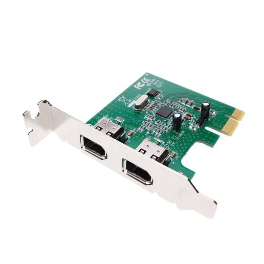 Scheda PCI Express PCIe FireWire 400 IEEE1394 FlexATX basso profilo a 2 porte