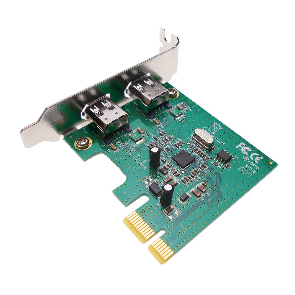 Scheda PCI Express PCIe FireWire 400 IEEE1394 FlexATX basso profilo a 2 porte