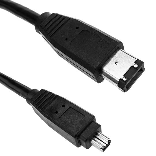 Firewire 400 Cable New IEEE 1394 Black 4 pin to 6pin 4-6 Cord Wire Male to Male 
