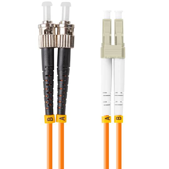 Lanberg ST/UPC to LC/UPC duplex fiber optic cable 1 meter orange color FO-STLU-MD21-0010-OG