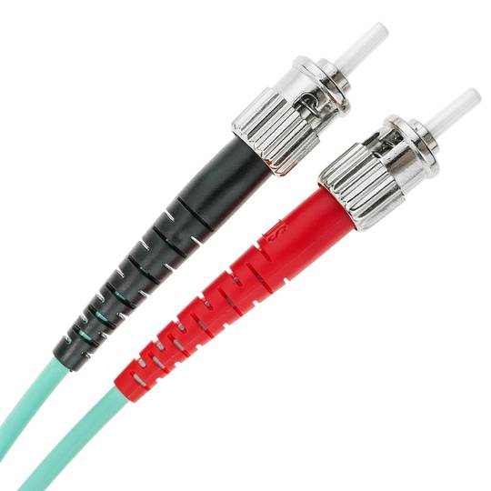 OM3 Fiber Optic Cable ST to ST multimode duplex 50/125 50cm