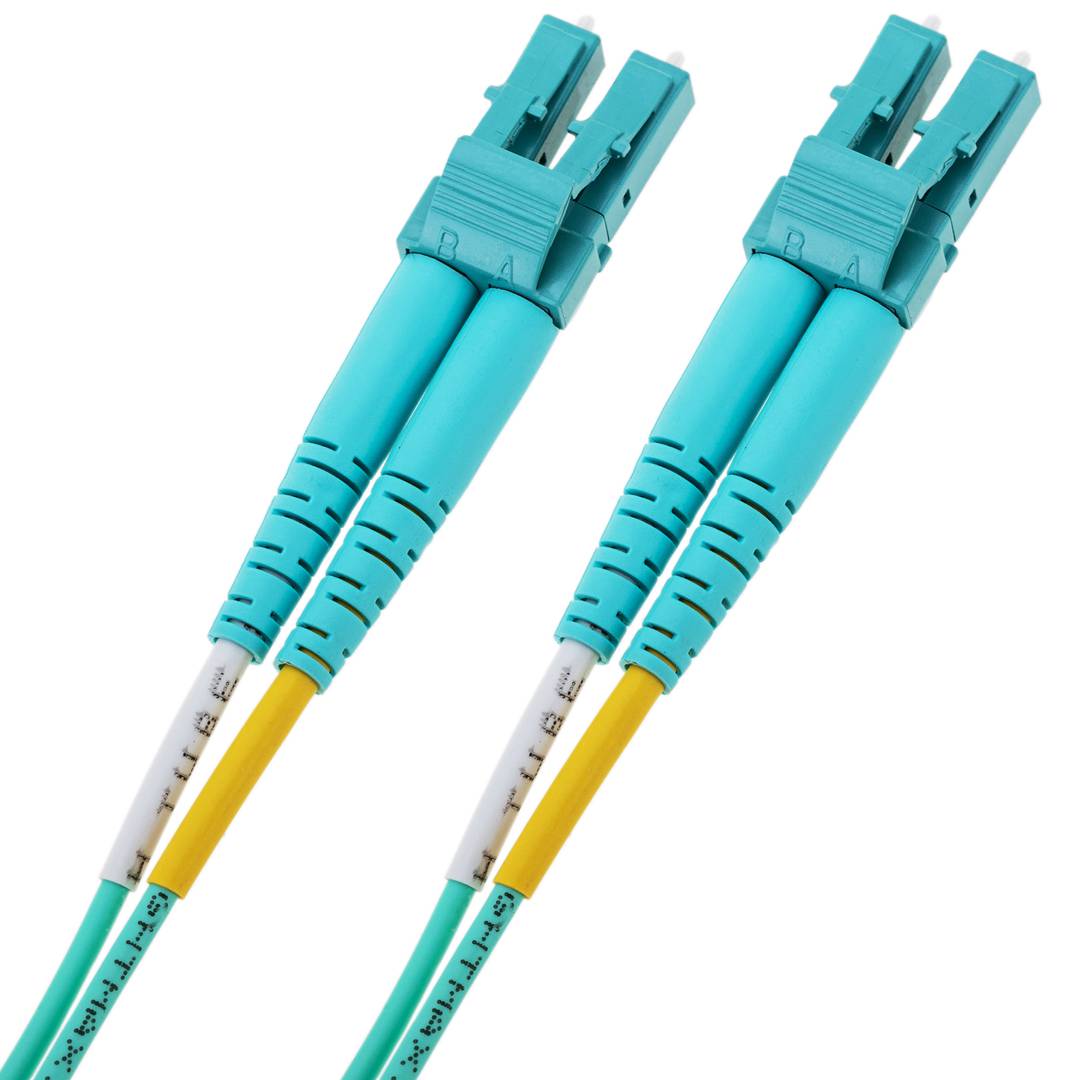 OM3 Fiber Optic Cable LC/UPC to LC/UPC duplex 50/125 multimode 1m